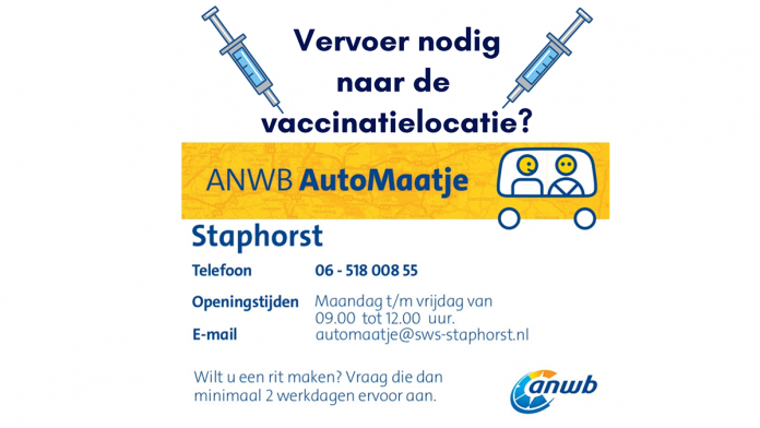 Vervoer naar vaccinatielocatie met ANWB Automaatje